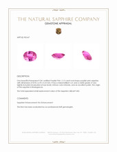 2.13 Ct. Purplish Pink Sapphire from Madagascar Appraisal