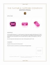 1.19 Ct. Pink Sapphire from Ceylon (Sri Lanka) Appraisal
