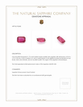 1.74 Ct. Reddish Pink Sapphire from Mozambique Appraisal