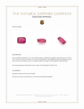 1.74 Ct. Reddish Pink Sapphire from Mozambique Appraisal