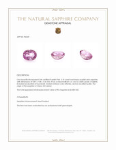 3.10 Ct. Purplish Pink Sapphire from Ceylon (Sri Lanka) Appraisal