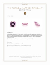 0.38 Ct. Pink Sapphire from Ceylon (Sri Lanka) Appraisal