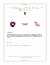 0.38 Ct. Pink Sapphire from Ceylon (Sri Lanka) Appraisal