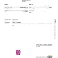 1.58 Ct. Purplish Pink Sapphire from Madagascar Scan Report