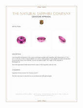 2.06 Ct. Purplish Pink Sapphire from Madagascar Appraisal