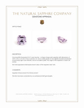 0.37 Ct. Pink Sapphire from Ceylon (Sri Lanka) Appraisal