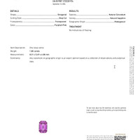1.80 Ct. Purplish Pink Sapphire from Madagascar Scan Report