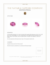 1.62 Ct. Pink Sapphire from Ceylon (Sri Lanka) Appraisal