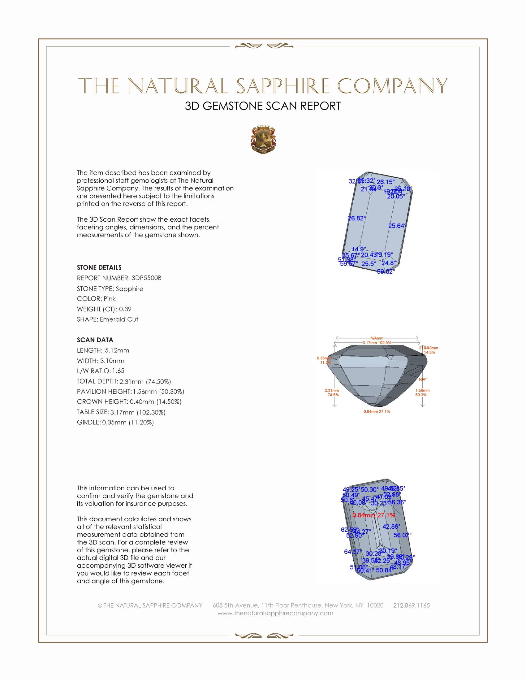 0.39 Ct. Pink Sapphire from Ceylon (Sri Lanka)