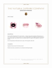 0.29 Ct. Pink Sapphire from Ceylon (Sri Lanka) Appraisal