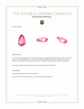 1.02 Ct. Pink Sapphire from Ceylon (Sri Lanka) Appraisal