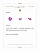1.54 Ct. Pinkish Purple Sapphire from Ceylon (Sri Lanka) Appraisal