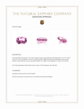 1.04 Ct. Pink Sapphire from Ceylon (Sri Lanka) Appraisal