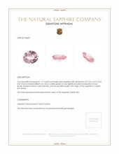 1.17 Ct. Pink Sapphire from Ceylon (Sri Lanka) Appraisal