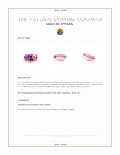 0.59 Ct. Pink Sapphire from Ceylon (Sri Lanka) Appraisal