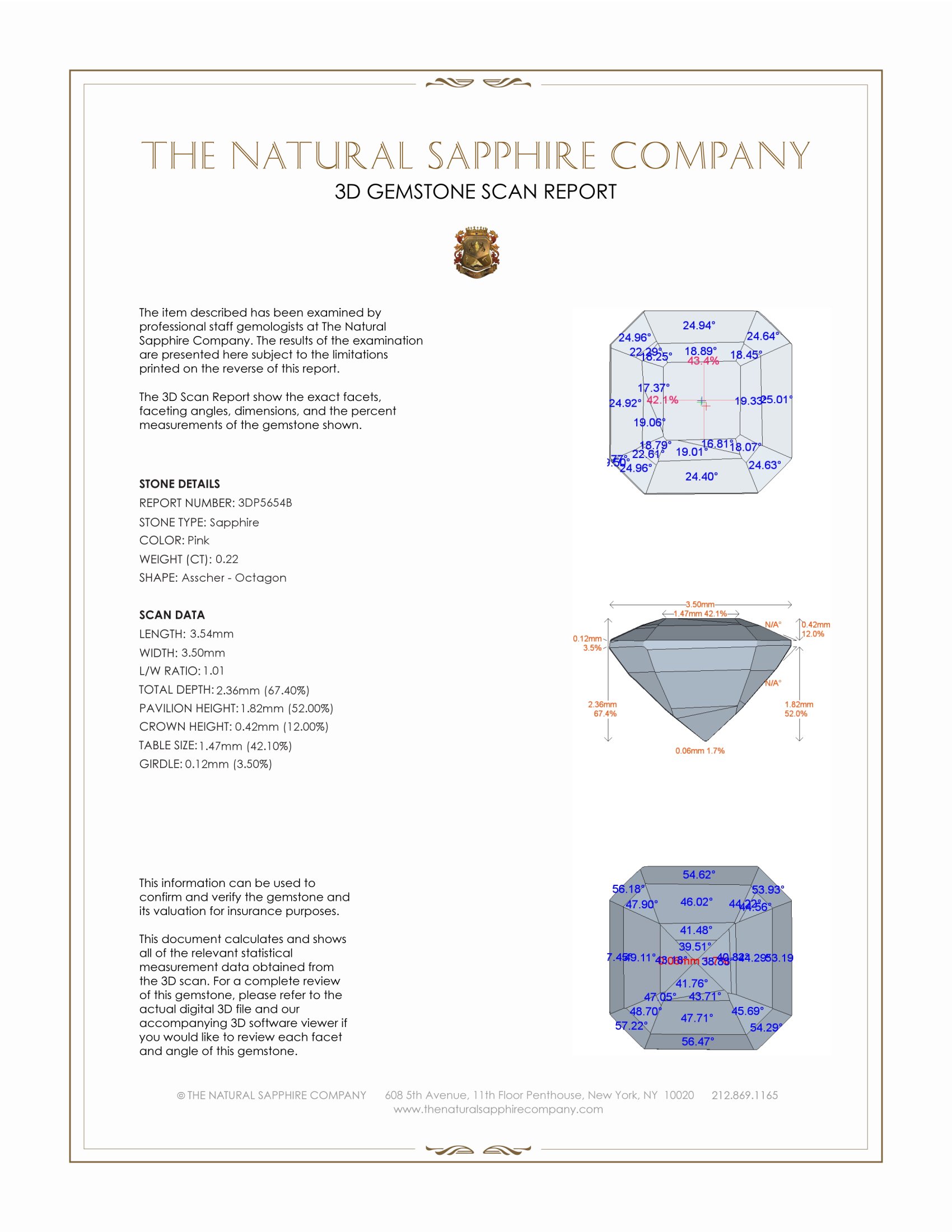 0.22 Ct. Pink Sapphire from Ceylon (Sri Lanka)