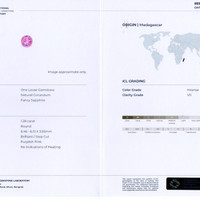 1.28 Ct. Purplish Pink Sapphire from Madagascar Scan Report