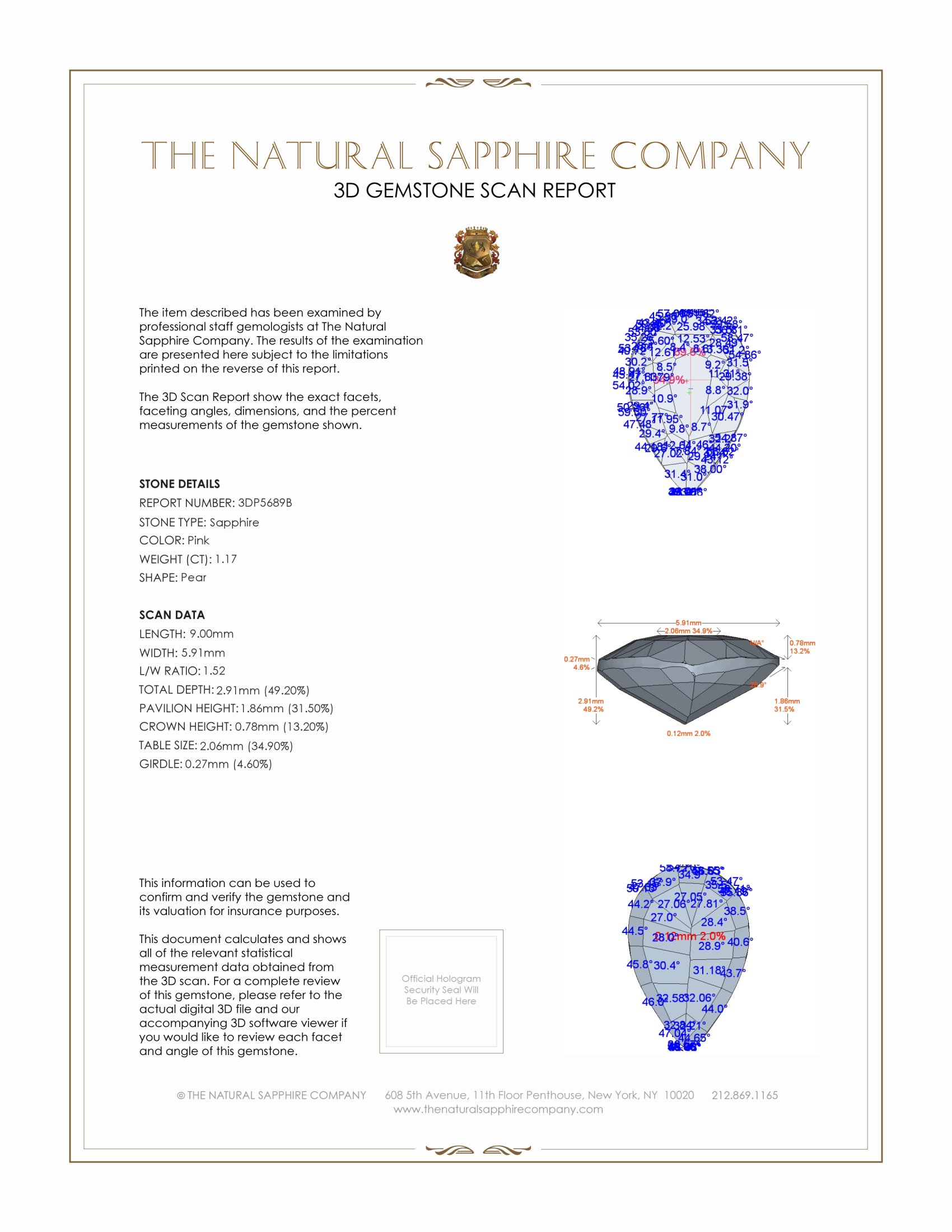 1.17 Ct. Pink Sapphire from Ceylon (Sri Lanka)