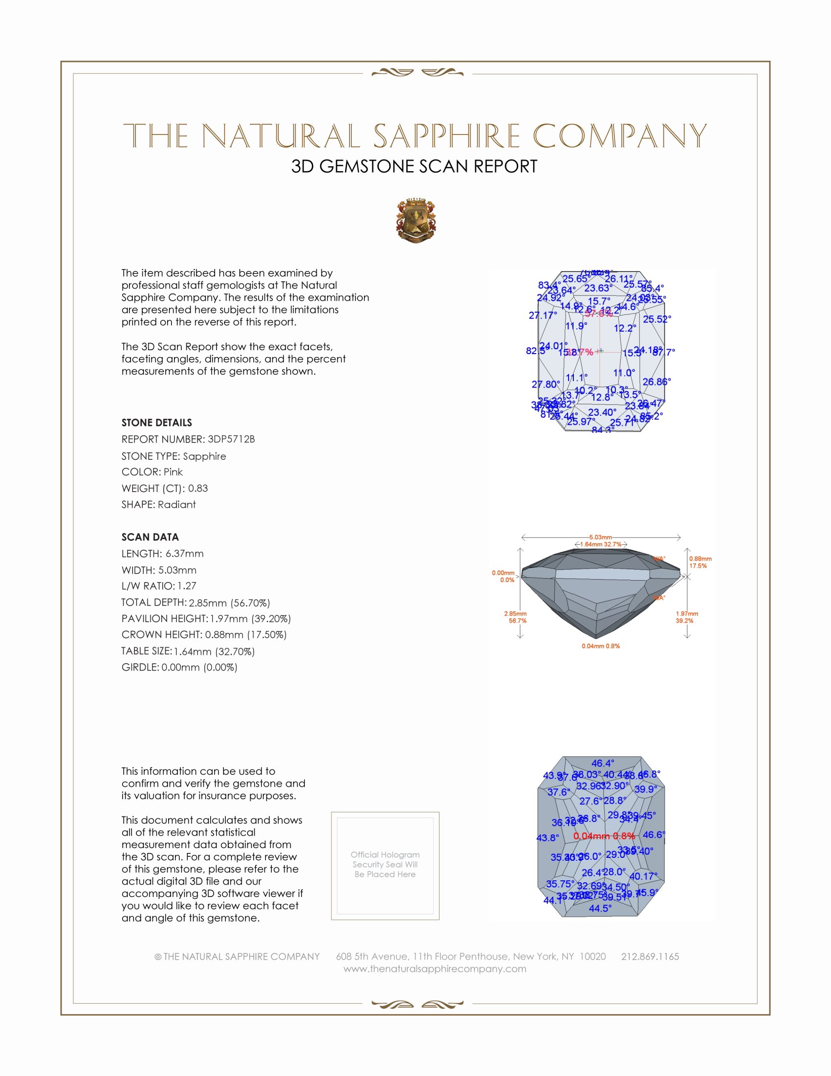 0.83 Ct. Pink Sapphire from Ceylon (Sri Lanka)