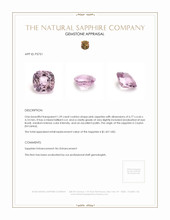 1.59 Ct. Pink Sapphire from Ceylon (Sri Lanka) Appraisal