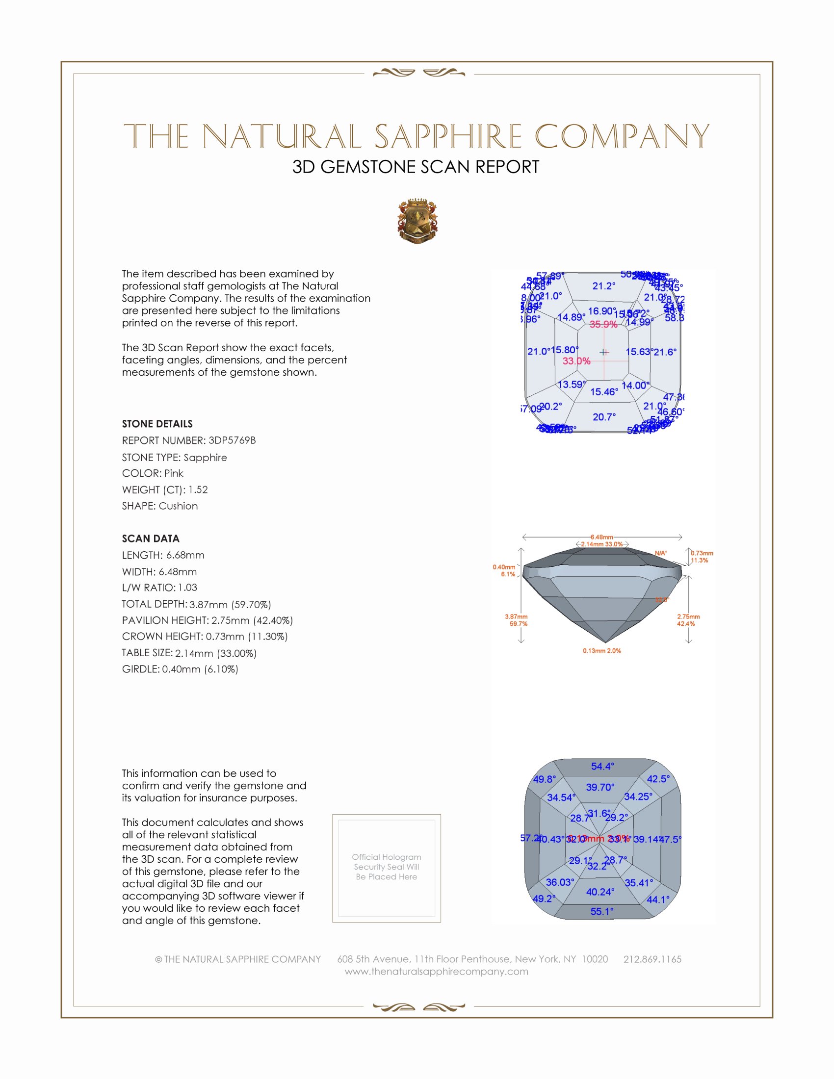 1.52 Ct. Pink Sapphire from Ceylon (Sri Lanka)