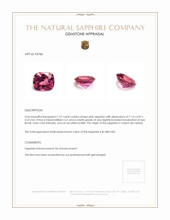 1.57 Ct. Pink Sapphire from Ceylon (Sri Lanka) Appraisal