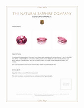 1.04 Ct. Pink Sapphire from Ceylon (Sri Lanka) Appraisal