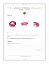 2.03 Ct. Reddish Pink Sapphire from Ceylon (Sri Lanka) Appraisal