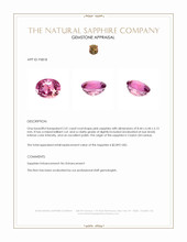 2.41 Ct. Purplish Pink Sapphire from Ceylon (Sri Lanka) Appraisal