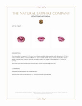 1.92 Ct. Purplish Pink Sapphire from Ceylon (Sri Lanka) Appraisal
