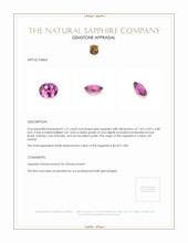 1.51 Ct. Purplish Pink Sapphire from Ceylon (Sri Lanka) Appraisal