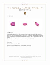 1.31 Ct. Purplish Pink Sapphire from Ceylon (Sri Lanka) Appraisal