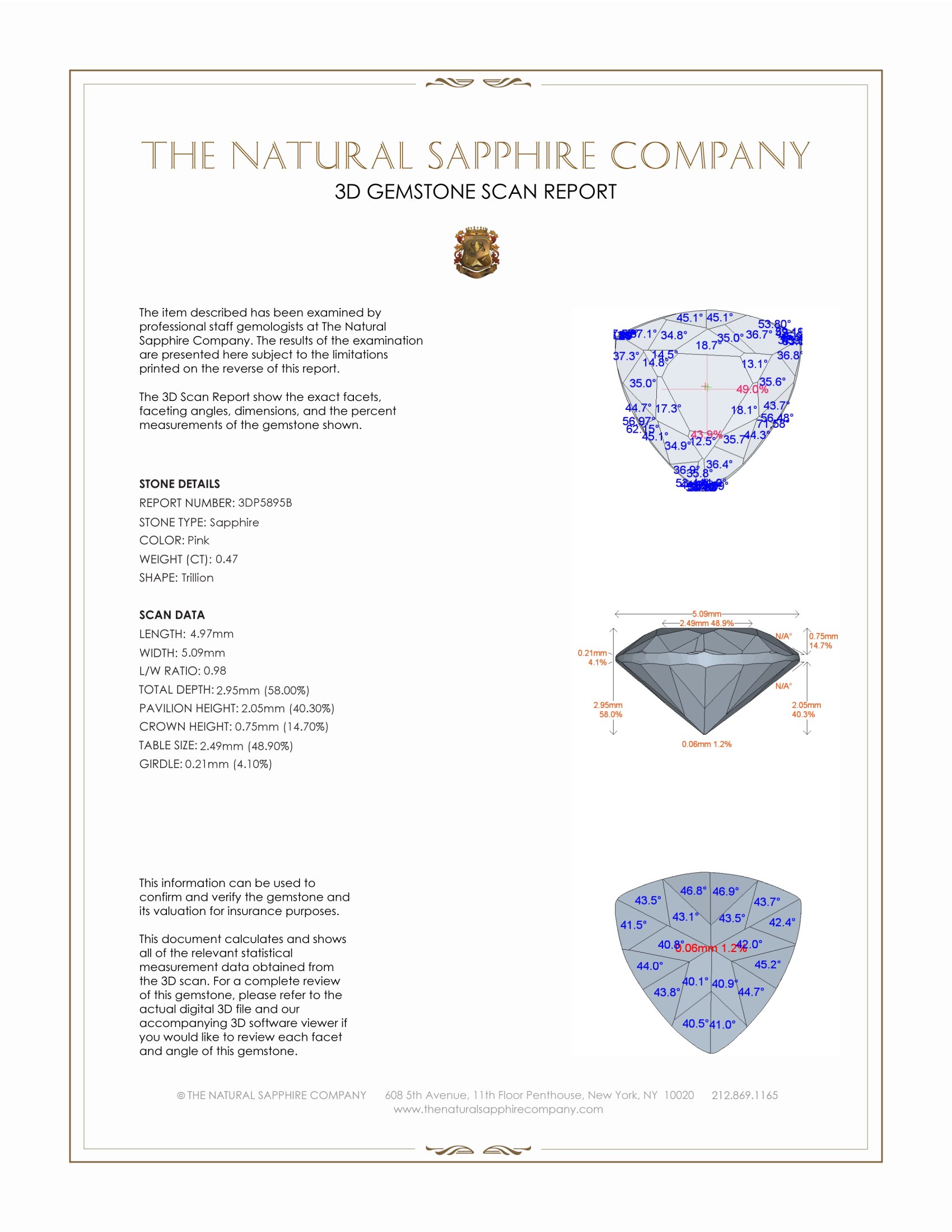 0.47 Ct. Pink Sapphire from Ceylon (Sri Lanka)