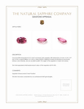 0.55 Ct. Pink Sapphire from Ceylon (Sri Lanka) Appraisal