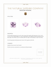0.55 Ct. Pink Sapphire from Ceylon (Sri Lanka) Appraisal