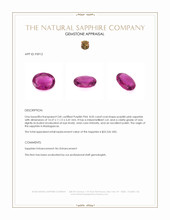 8.05 Ct. Purplish Pink Sapphire from Madagascar Appraisal