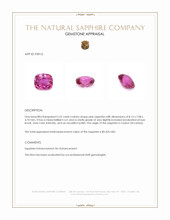 2.52 Ct. Pink Sapphire from Ceylon (Sri Lanka) Appraisal