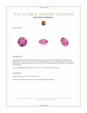 1.84 Ct. Pink Sapphire from Madagascar Appraisal