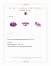 0.61 Ct. Pinkish Purple Sapphire from Ceylon (Sri Lanka) Appraisal