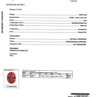 28.85 Ct. Padparadscha Sapphire from Madagascar Scan Report