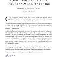28.85 Ct. Padparadscha Sapphire from Madagascar Scan Report