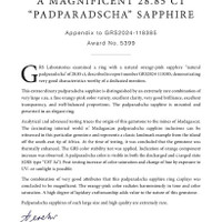 28.85 Ct. Padparadscha Sapphire from Madagascar Scan Report
