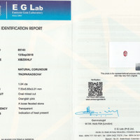 1.04 Ct. Padparadscha Sapphire from Ceylon (Sri Lanka) Scan Report