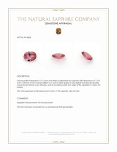 1.01 Ct. Padparadscha Sapphire from Ceylon (Sri Lanka) Appraisal