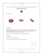 1.71 Ct. Padparadscha Sapphire from Madagascar Appraisal