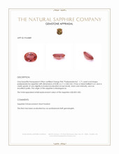 1.71 Ct. Padparadscha Sapphire from Madagascar Appraisal