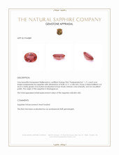 1.71 Ct. Padparadscha Sapphire from Madagascar Appraisal