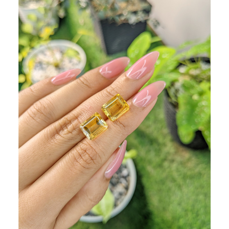 8.78 Ct.Tw. Citrine Pair from Brazil