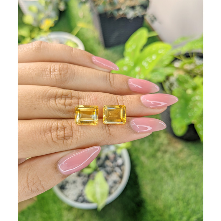 8.78 Ct.Tw. Citrine Pair from Brazil