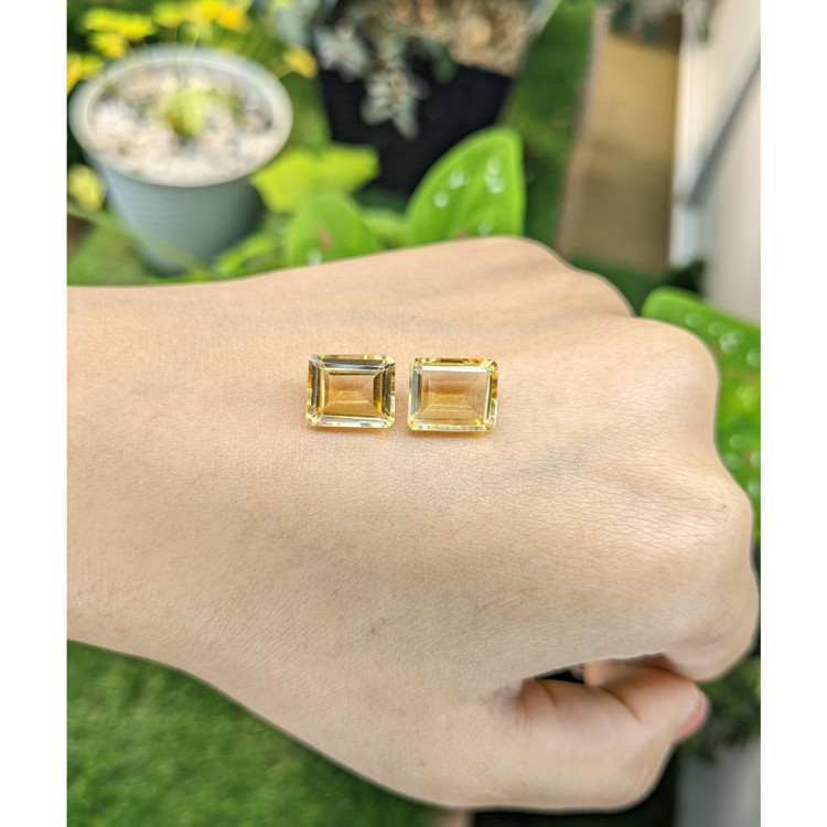 7.74 Ct.Tw. Citrine Pair from Brazil